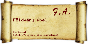 Földváry Ábel névjegykártya